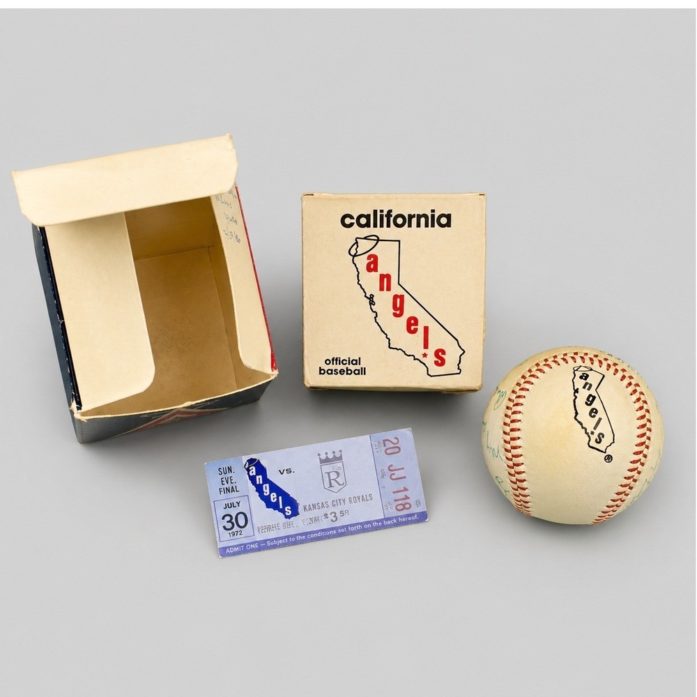 Vintage California Angels Don Sutton Signed Baseball Box Ticket 1972